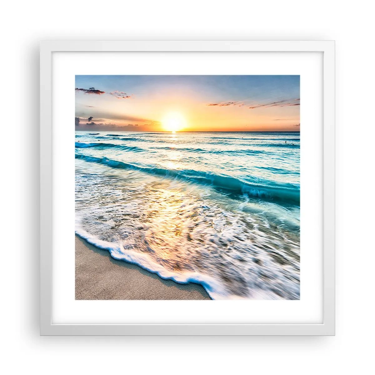 Poster in white frmae - Sunset View - 40x40 cm