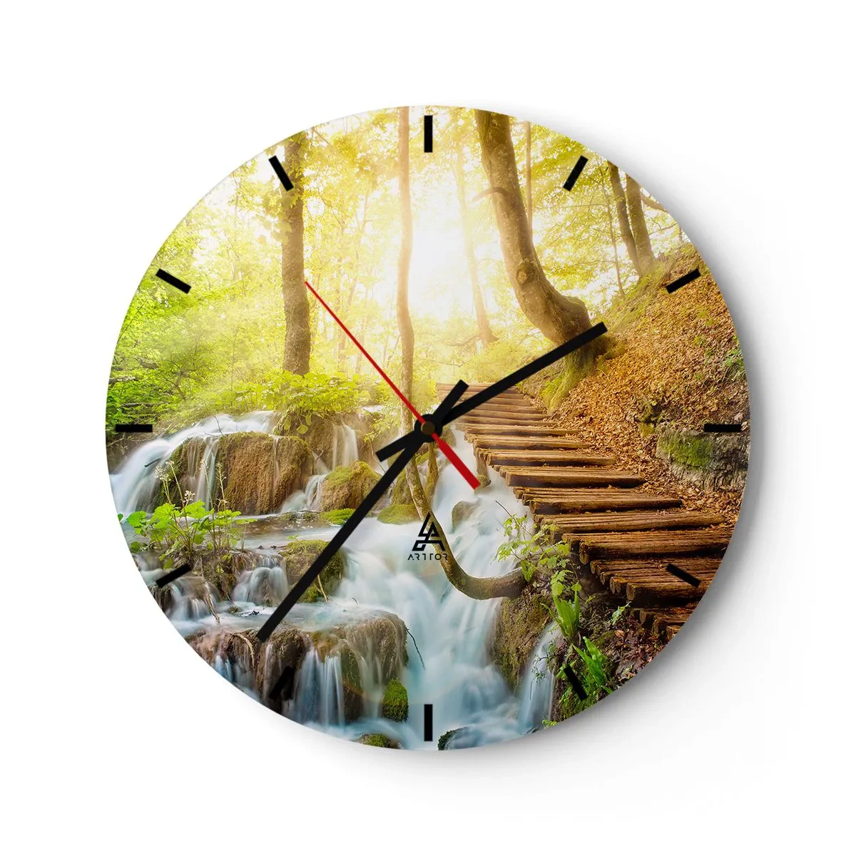 Wall clock - Clock on glass - Long Awaited Coolness - 40x40 cm