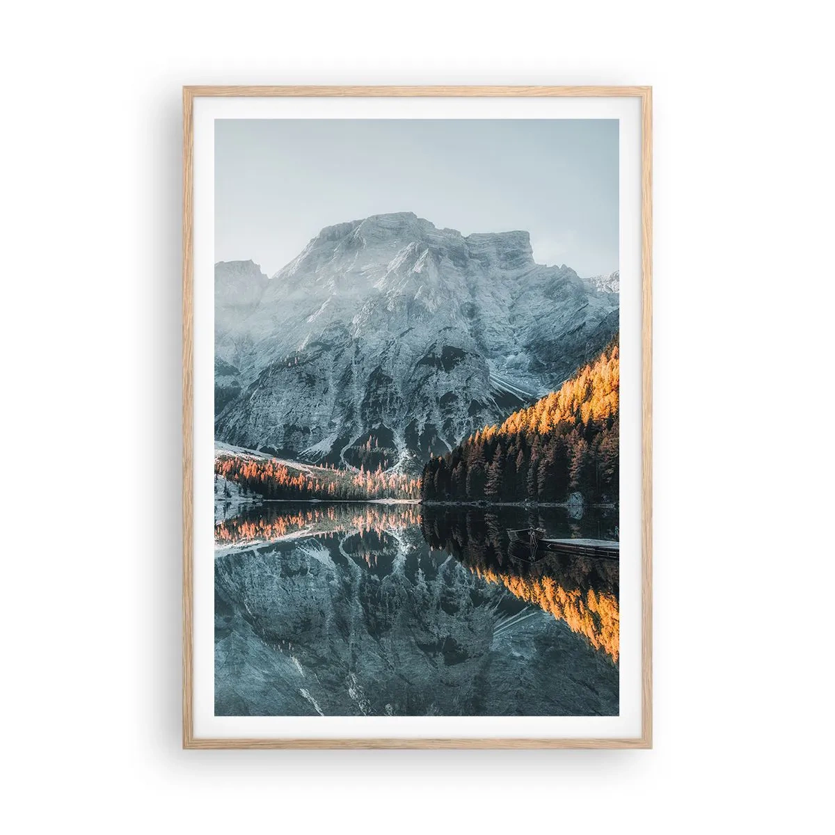 Poster in light oak frame - Mirror Landscape - 70x100 cm