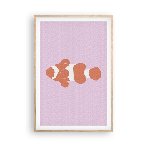 Poster in light oak frame - Coral Suits Her from Head to Tail - 61x91 cm