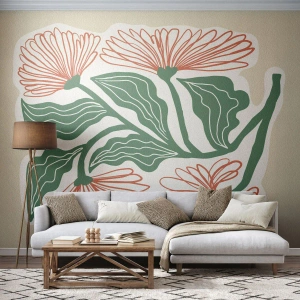 Photo Wallpaper Standard Eco - Folk and Modern - Boho, Flowers, Minimalism - 200x140 cm