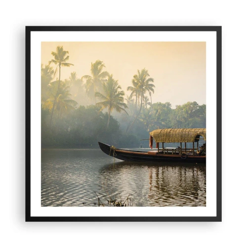 Poster in black frame - House on the River - 60x60 cm