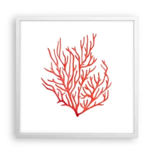 Poster in white frmae - Coral Filigree - 50x50 cm