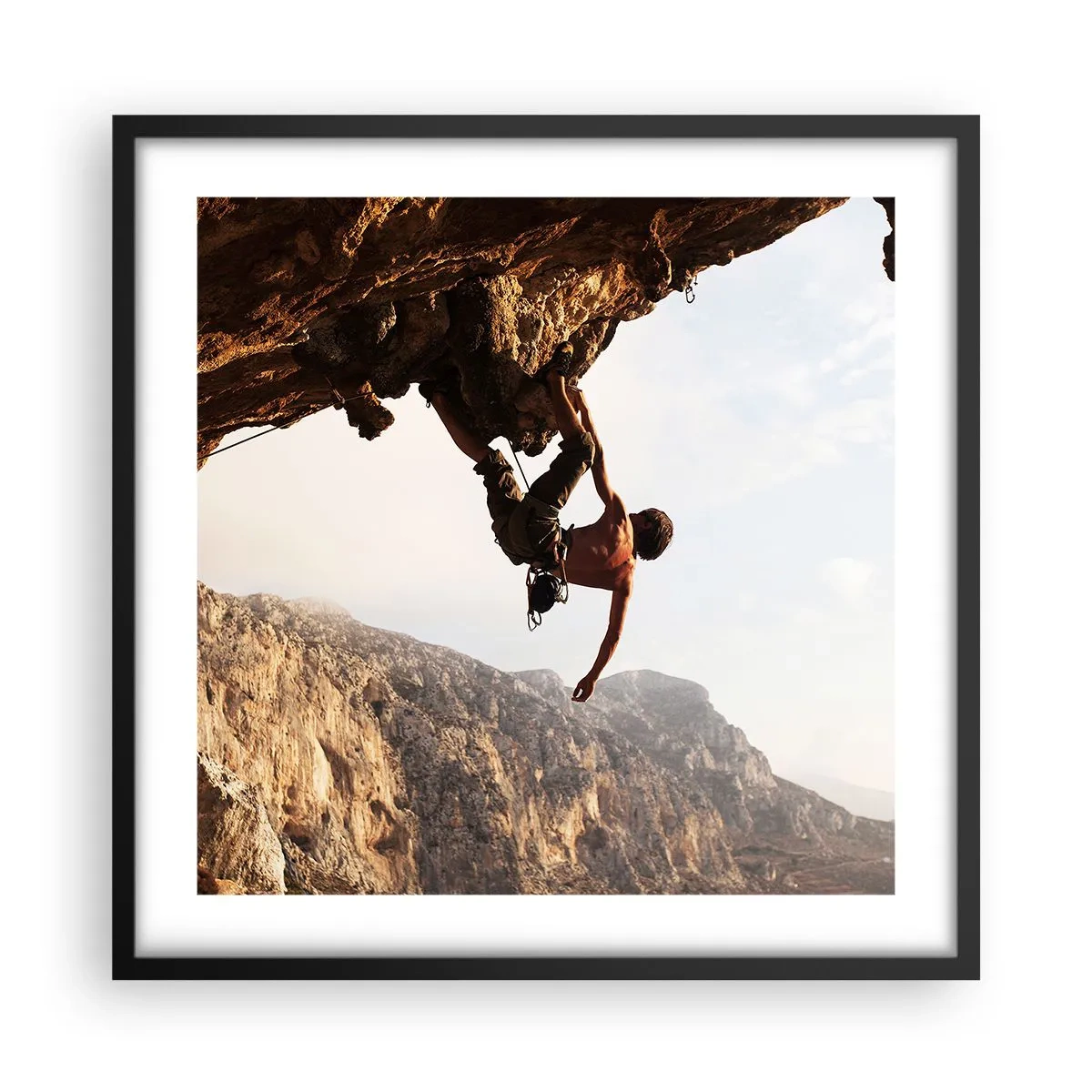 Poster in black frame - The Whole World on a Sharp Cliff - 50x50 cm