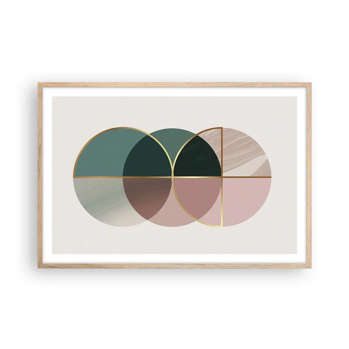 Poster in light oak frame - Circle after Circle - 91x61 cm
