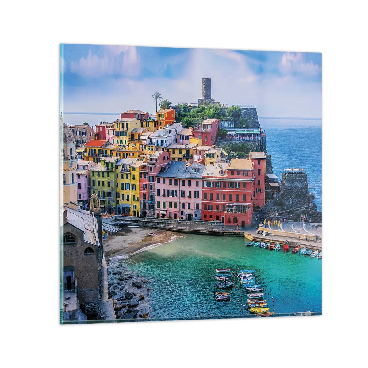 Glass picture - Magical Mediterranean Town - 50x50 cm