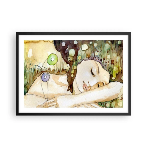 Poster in black frame - Emerald and Violet Dream - 70x50 cm