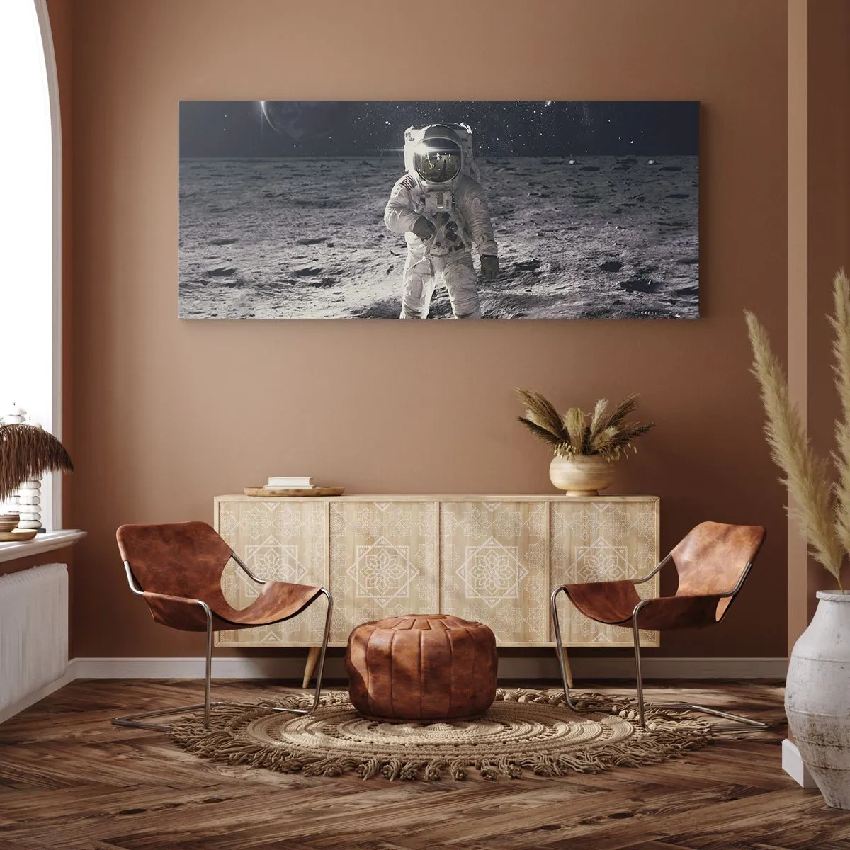 Canvas picture - Greetings from the Moon - 100x40 cm