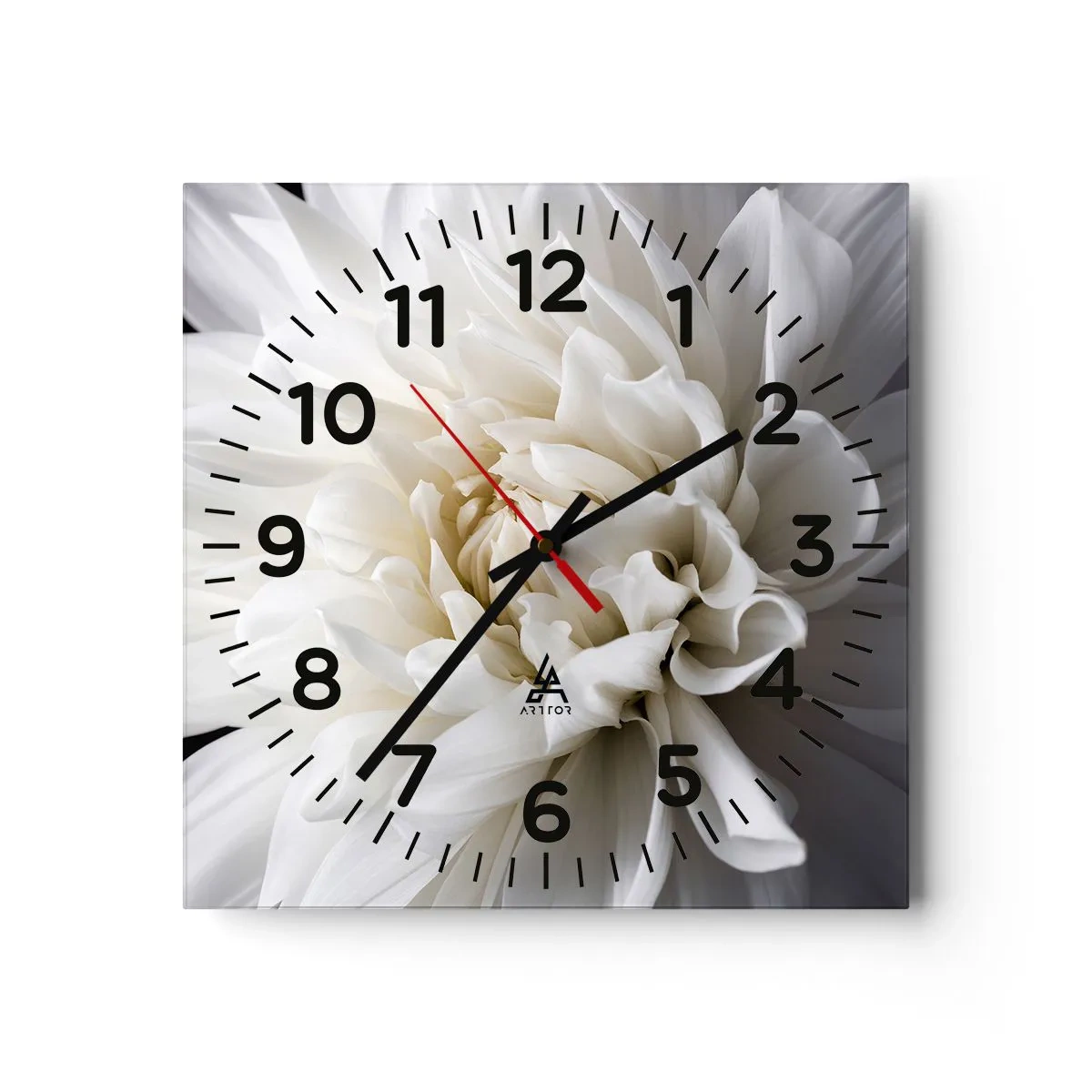 Wall clock - Clock on glass - Bride's Morning - 30x30 cm