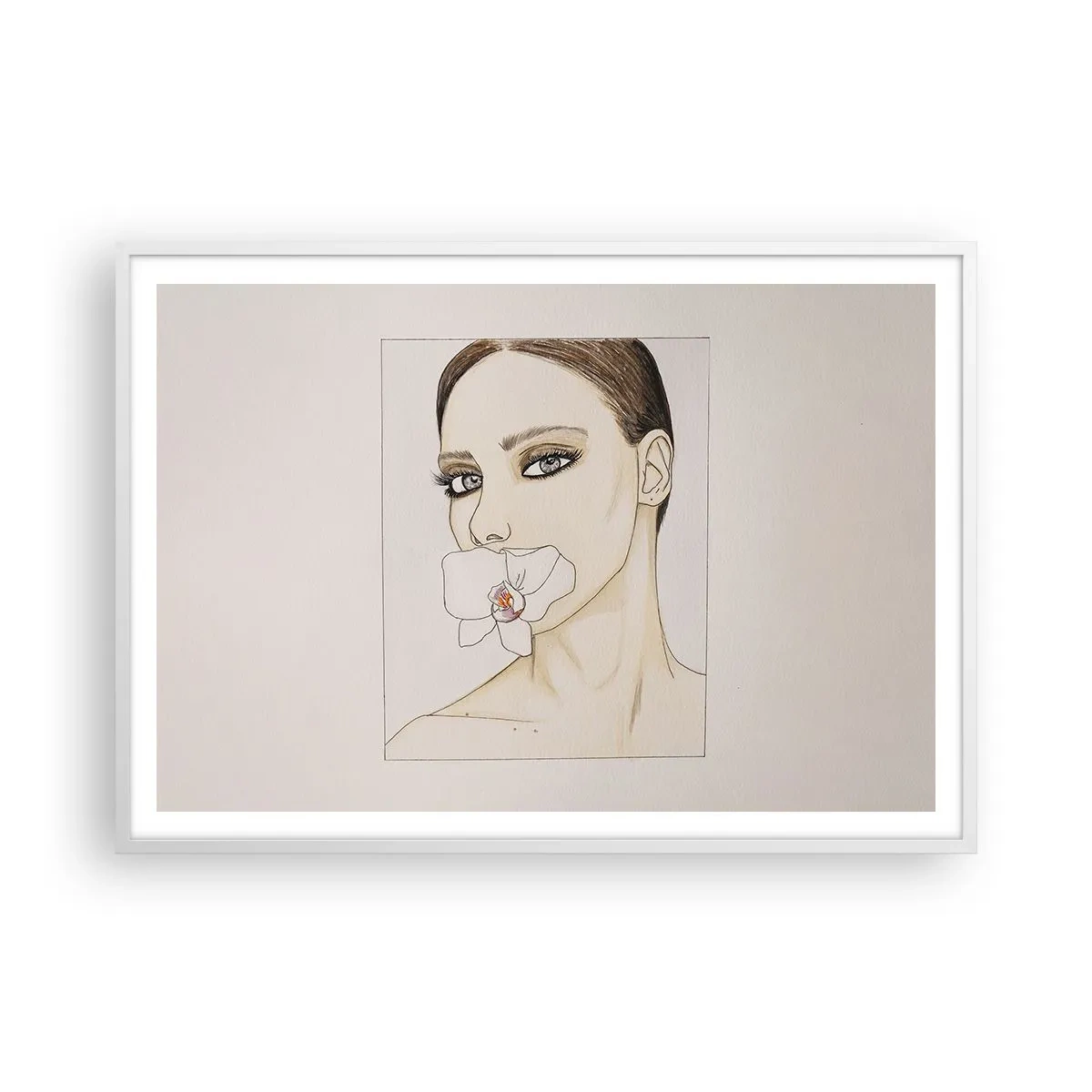 Poster in white frmae - Symbol of Elegance and Beauty - 100x70 cm