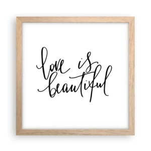 Poster in light oak frame - Read and Repeat - 30x30 cm