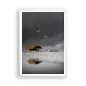Poster in white frmae - Shelter from the Rain - 70x100 cm