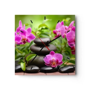 Wall clock - Clock on glass - Pyramid of Peace - 40x40 cm