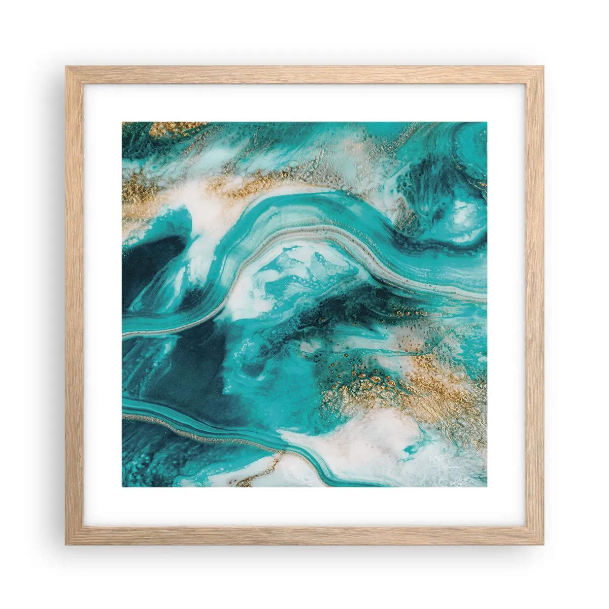 Poster in light oak frame - River of Gold - 40x40 cm