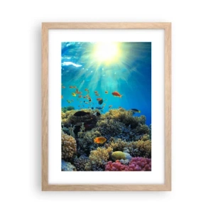 Poster in light oak frame - Underwater Treasures - 30x40 cm