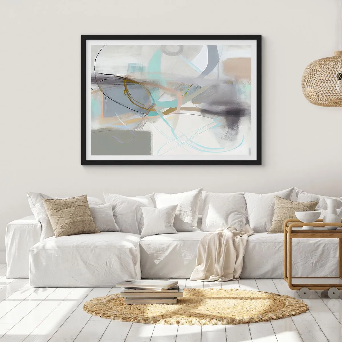 Poster in black frame - Foggy Abstract - 91x61 cm