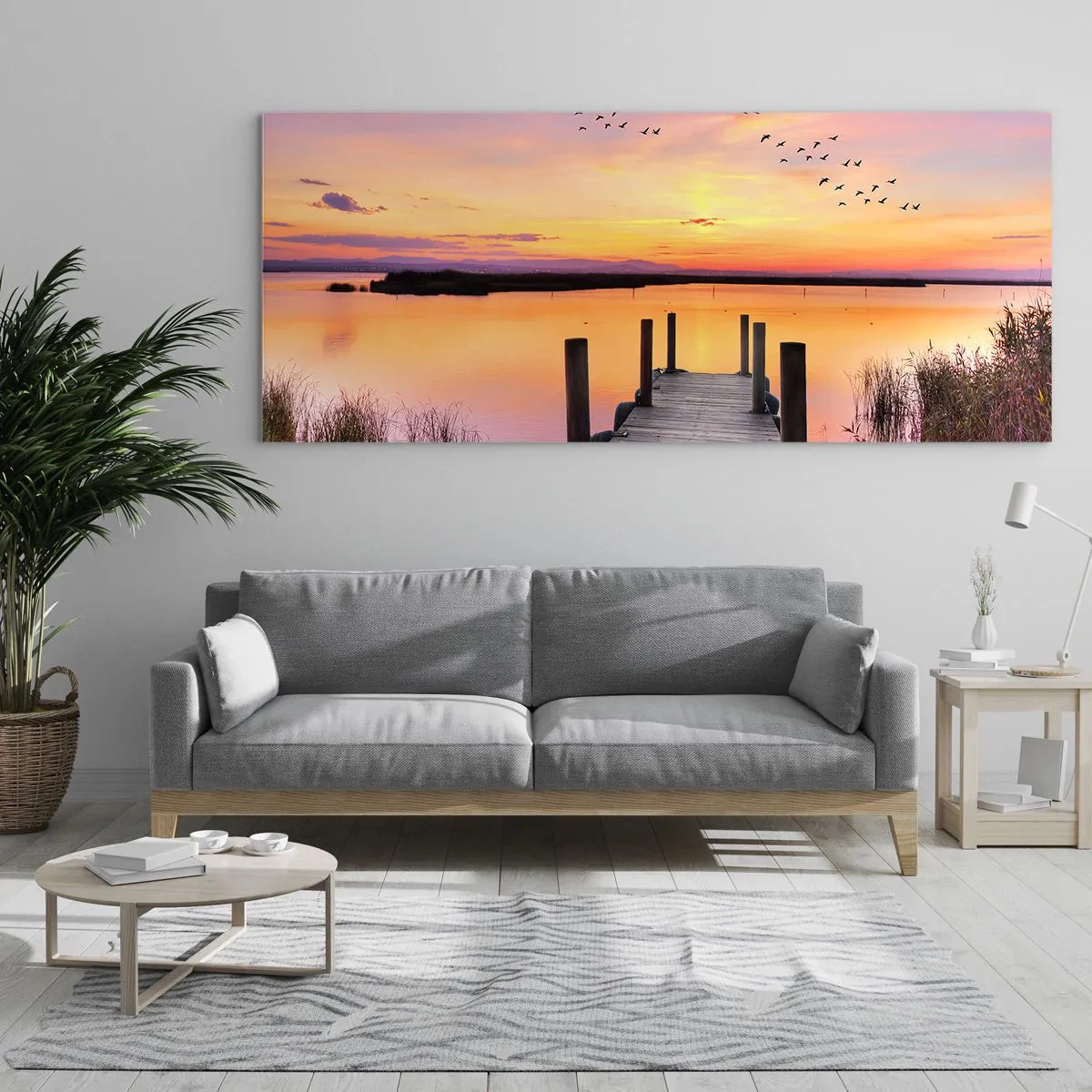 Glass picture - Violet Quiet Dawn - 140x50 cm