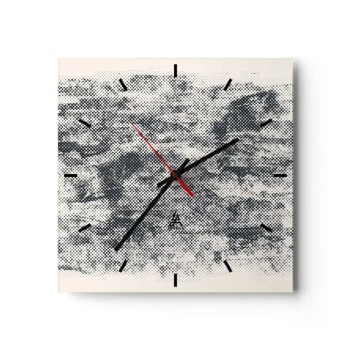 Wall clock - Clock on glass - Foggy Composition - 30x30 cm