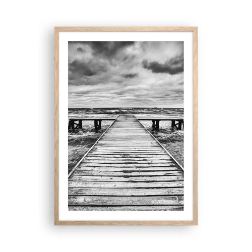 Poster in light oak frame - Waiting for the Wind to Blow away - 50x70 cm