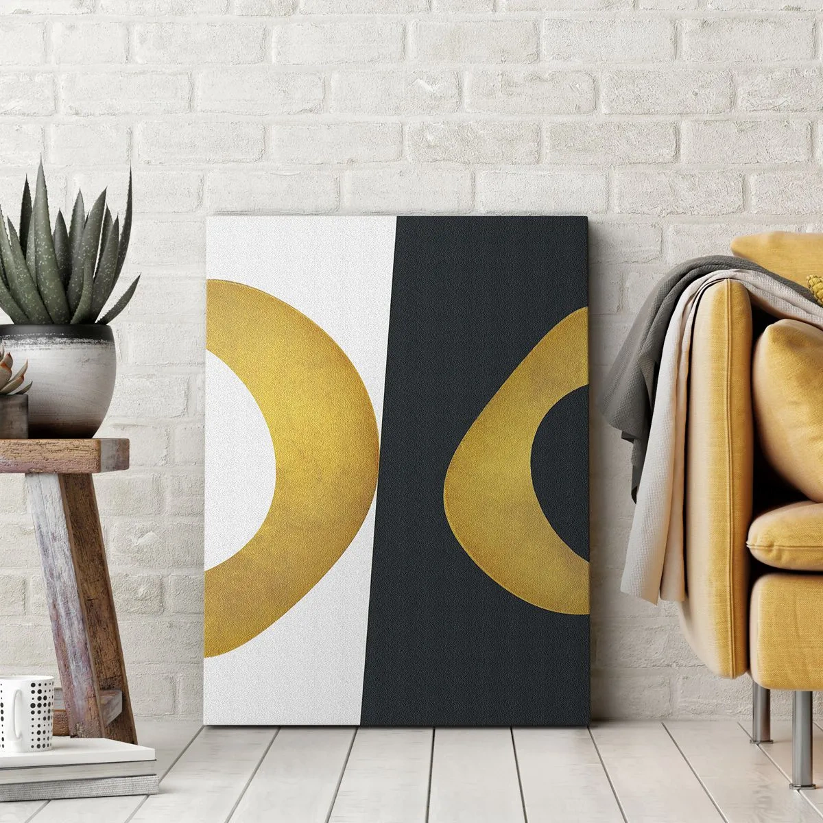 Canvas picture - First Of All: Gold - 55x100 cm