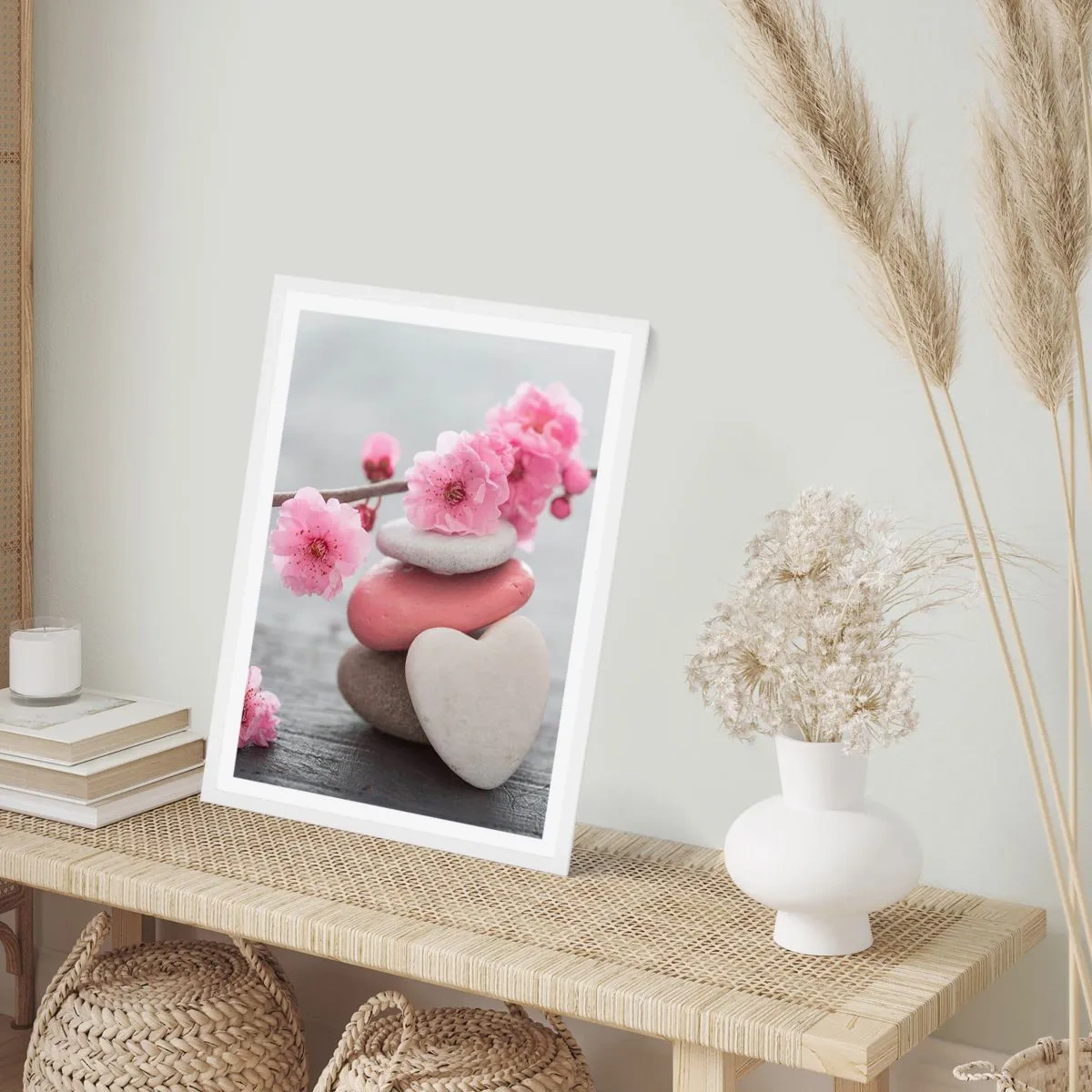 Poster in white frmae - Bliss with Cherry Blossom - 61x91 cm