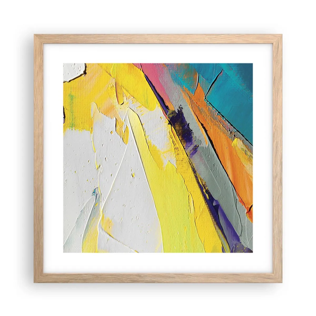 Poster in light oak frame - Anatomy of Light - 40x40 cm