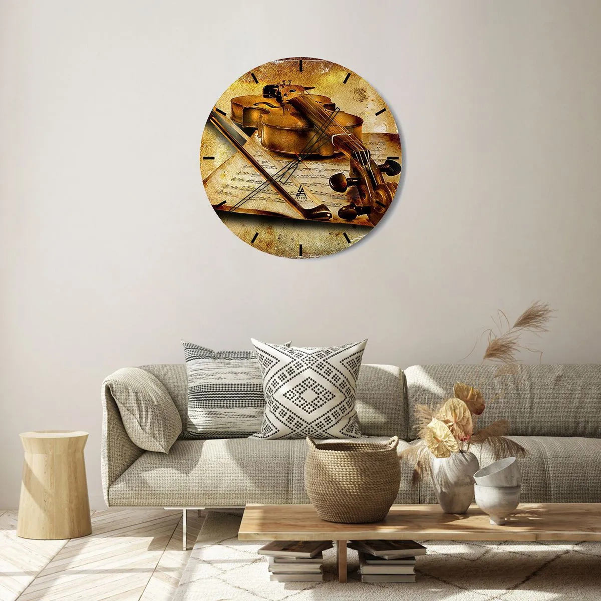 Wall clock - Clock on glass - Virtuoso Wanted - 40x40 cm