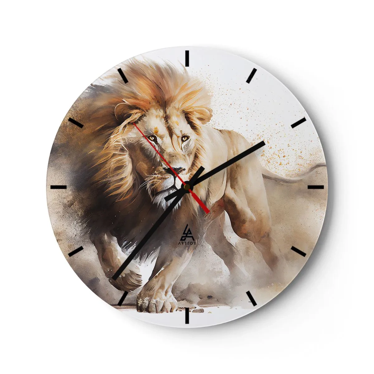 Wall clock - Clock on glass - King is on the Move - 40x40 cm