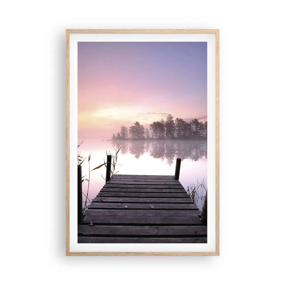 Poster in light oak frame - Out from a Lilac Fog… - 61x91 cm