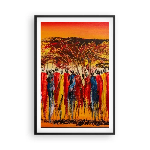 Poster in black frame - Marching in the Rhythm of Tam-tam - 61x91 cm