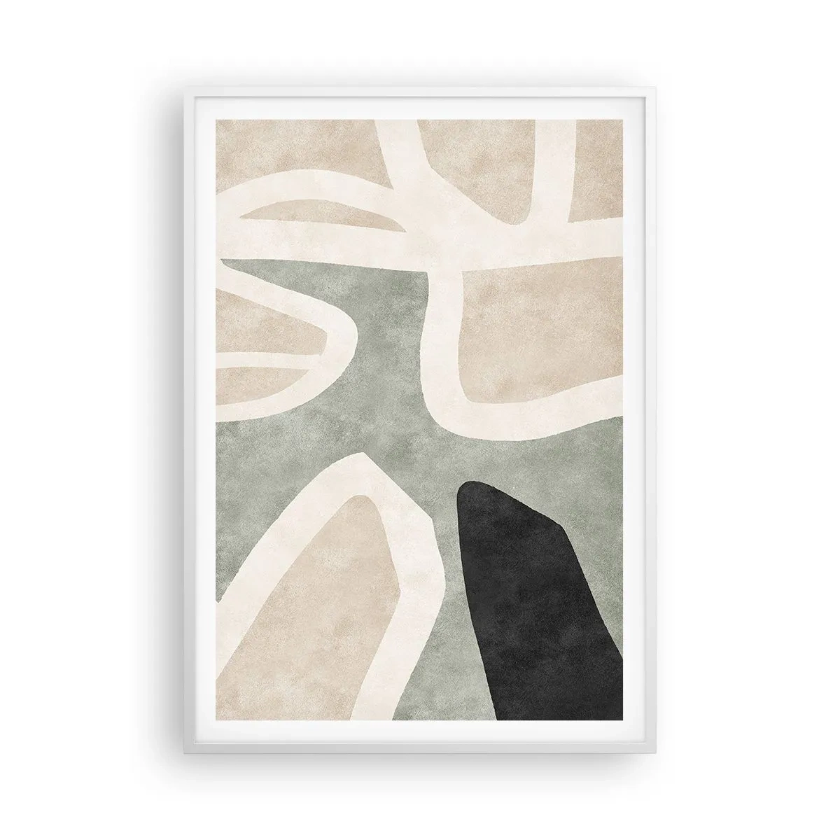 Poster in white frmae - Composition with a Black Motif - 70x100 cm