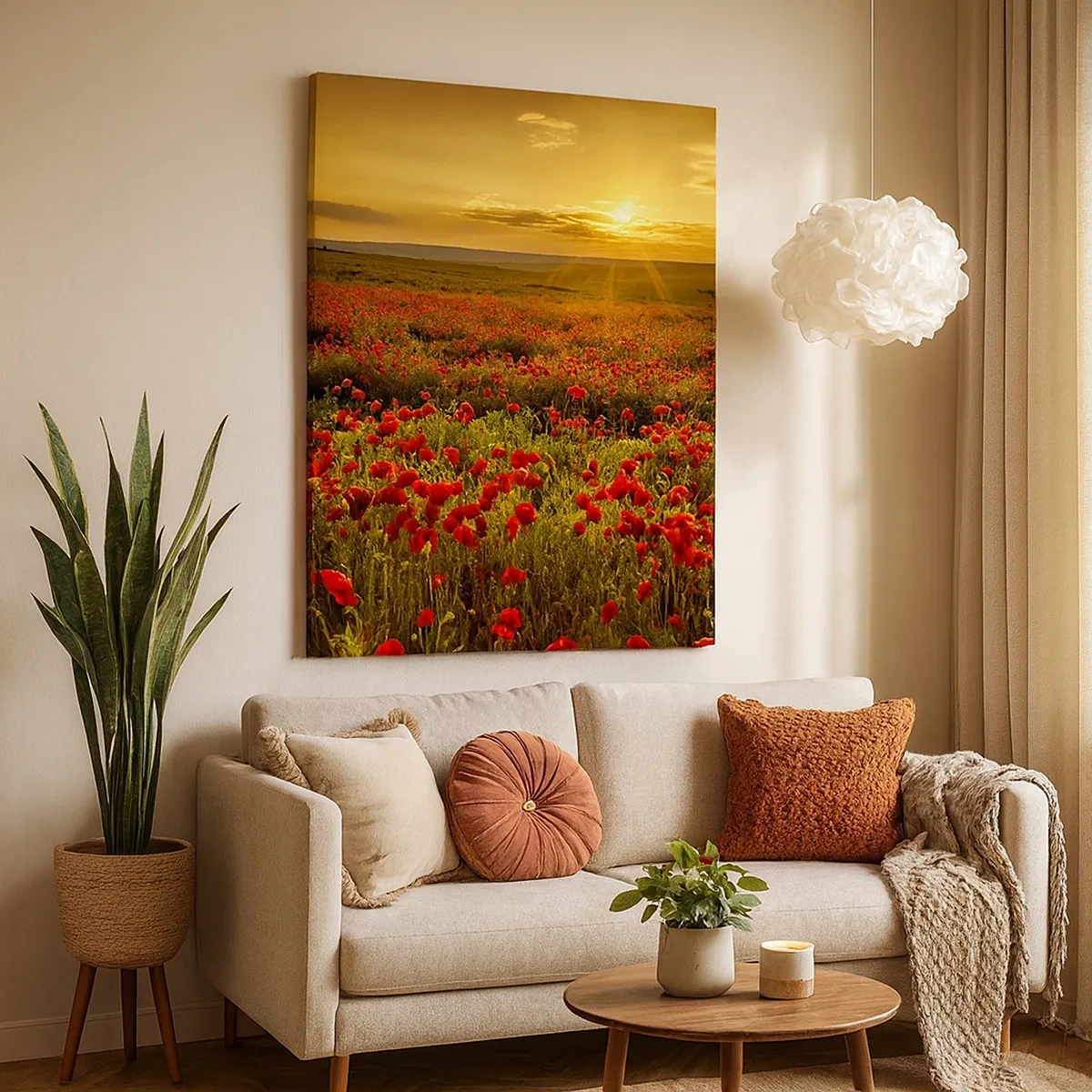 Canvas picture - In the Meadow, among Flood of Flowers - 50x70 cm