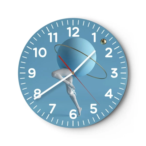 Wall clock - Clock on glass - And Planets Are Going Crazy - 30x30 cm