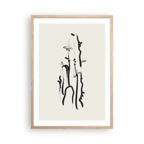 Poster in light oak frame - Blooming Herb - 50x70 cm