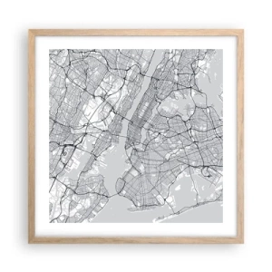Poster in light oak frame - Anatomy of Metropolis - 50x50 cm