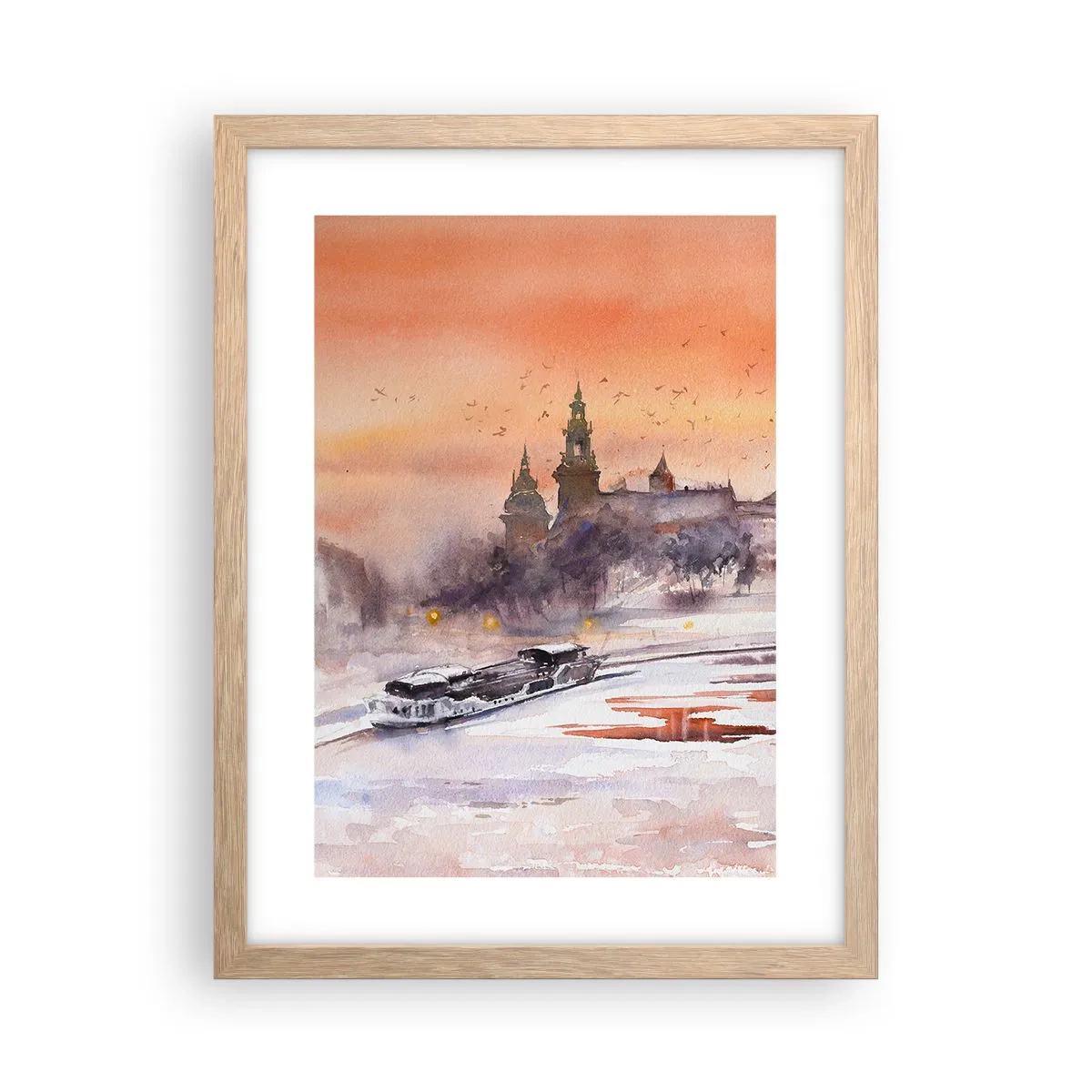 Poster in light oak frame - Royal Sunset - 30x40 cm