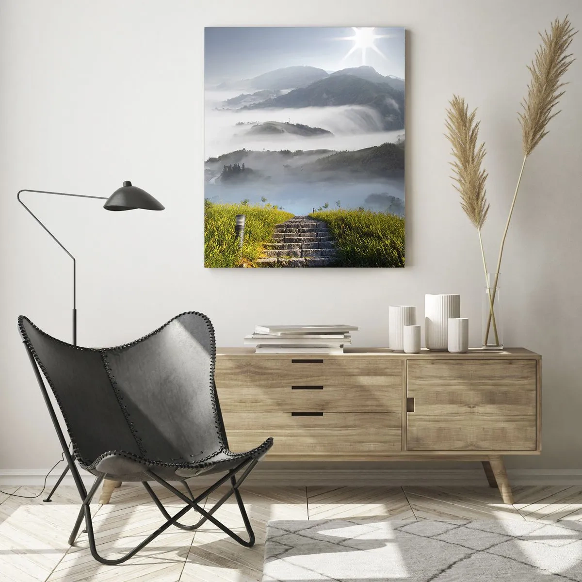 Glass picture - Upwards towards the Clouds - 50x70 cm