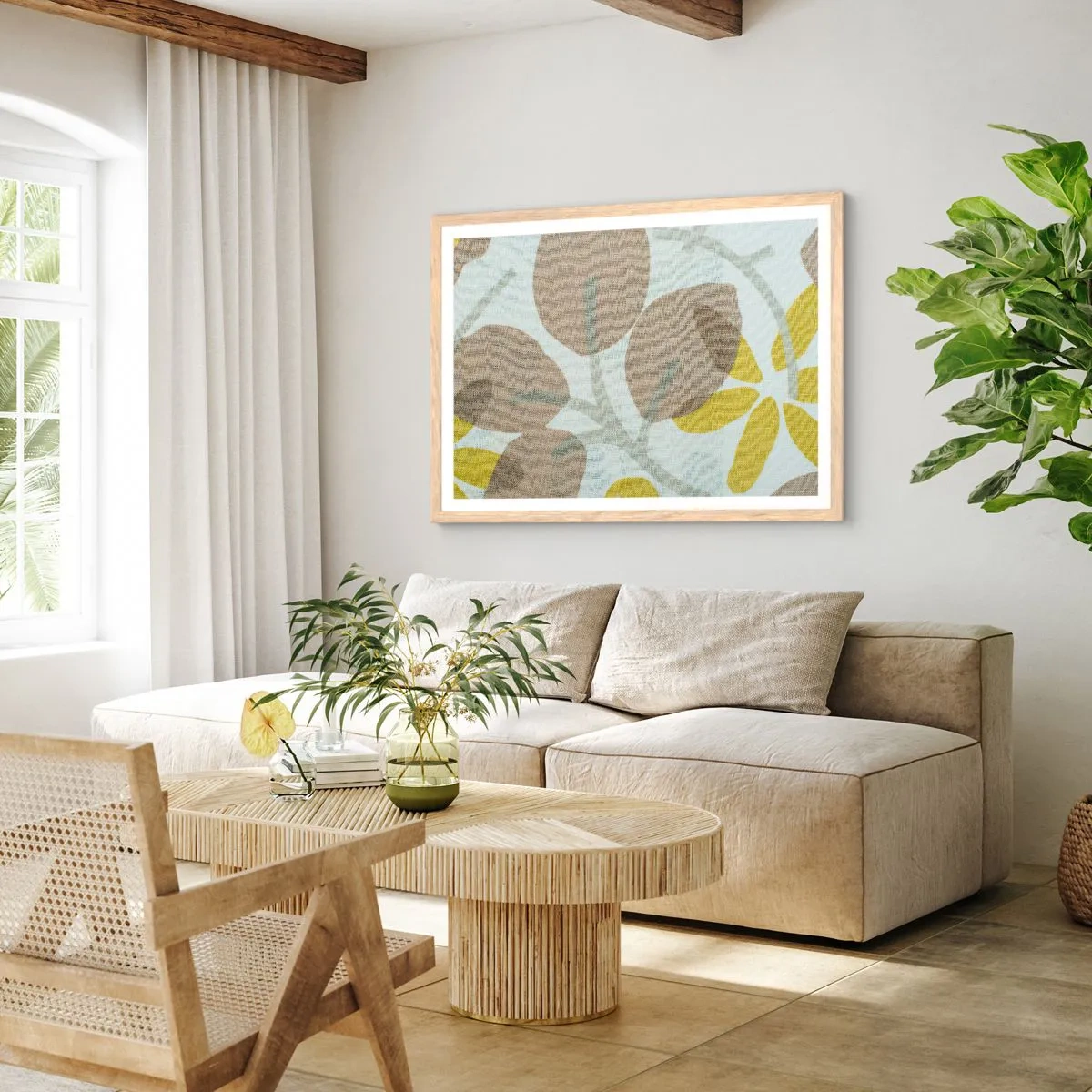Poster in light oak frame - Composition in Full Sunlight - 91x61 cm