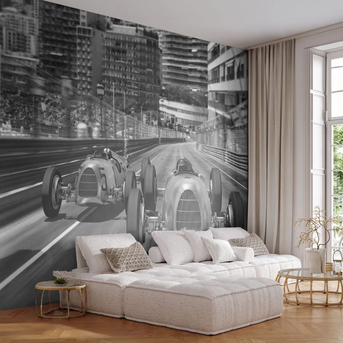 Self-Adhesive Photo Wallpaper Deluxe Sticker - Long Time Ago in Monte Carlo - Automotive, Race, Vintage - 500x350 cm