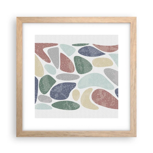 Poster in light oak frame - Mosaic of Powdered Colours - 30x30 cm