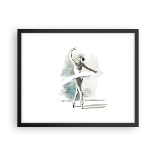 Poster in black frame - Enchanted into a Swan - 50x40 cm