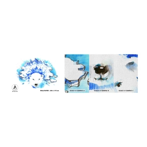 Photo Wallpaper Sample Premium Canvas - King of Arctica in Icy Crown - Abstraction, Polar bear, Antarctica - 100x30 cm