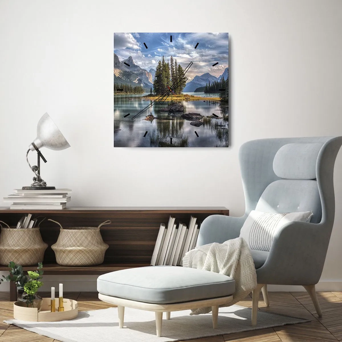 Wall clock - Clock on glass - By Big and Clear Waters - 30x30 cm