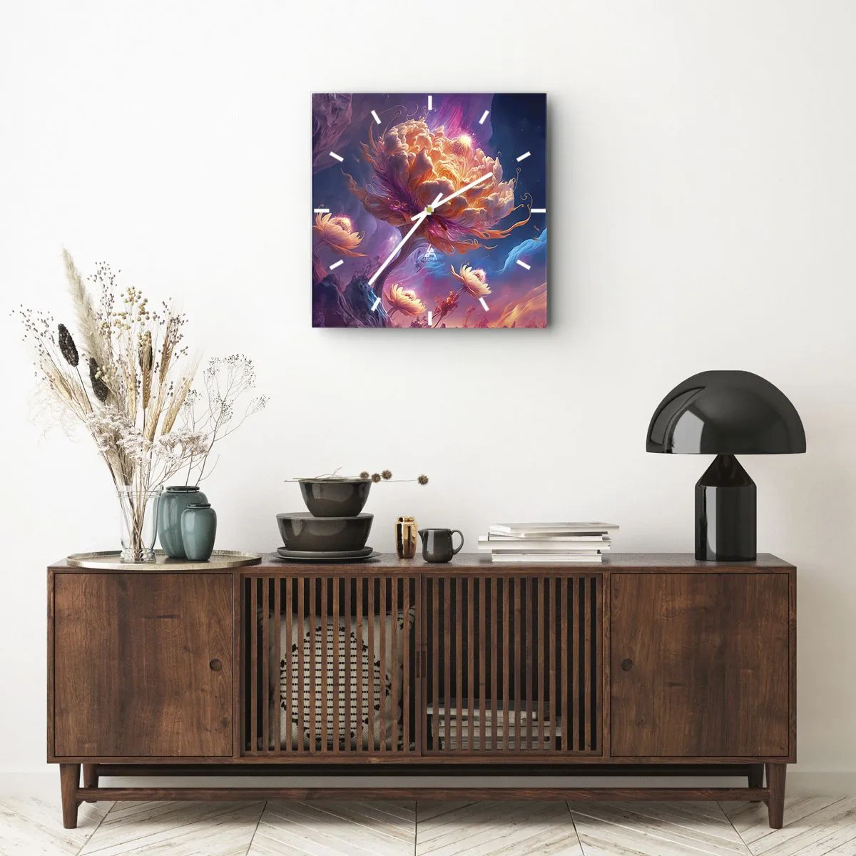 Wall clock - Clock on glass - Another World - 30x30 cm