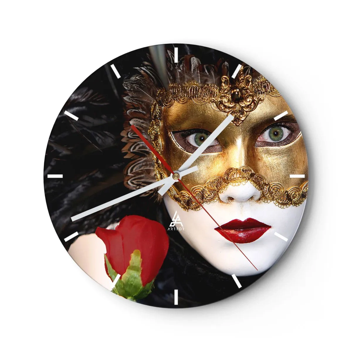 Wall clock - Clock on glass - Because Life Is a Big Ball - 40x40 cm