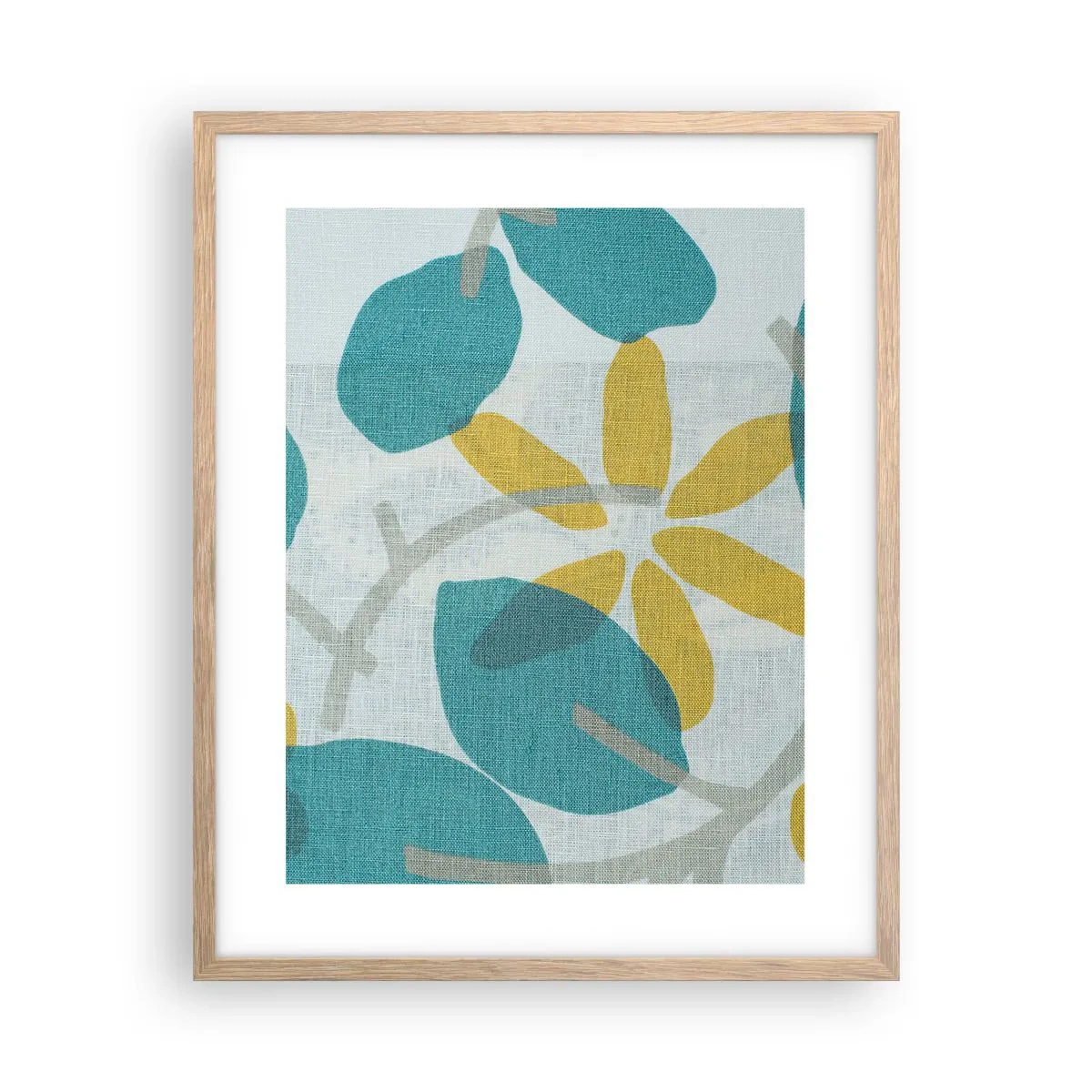 Poster in light oak frame - Among Azure Leaves - 40x50 cm