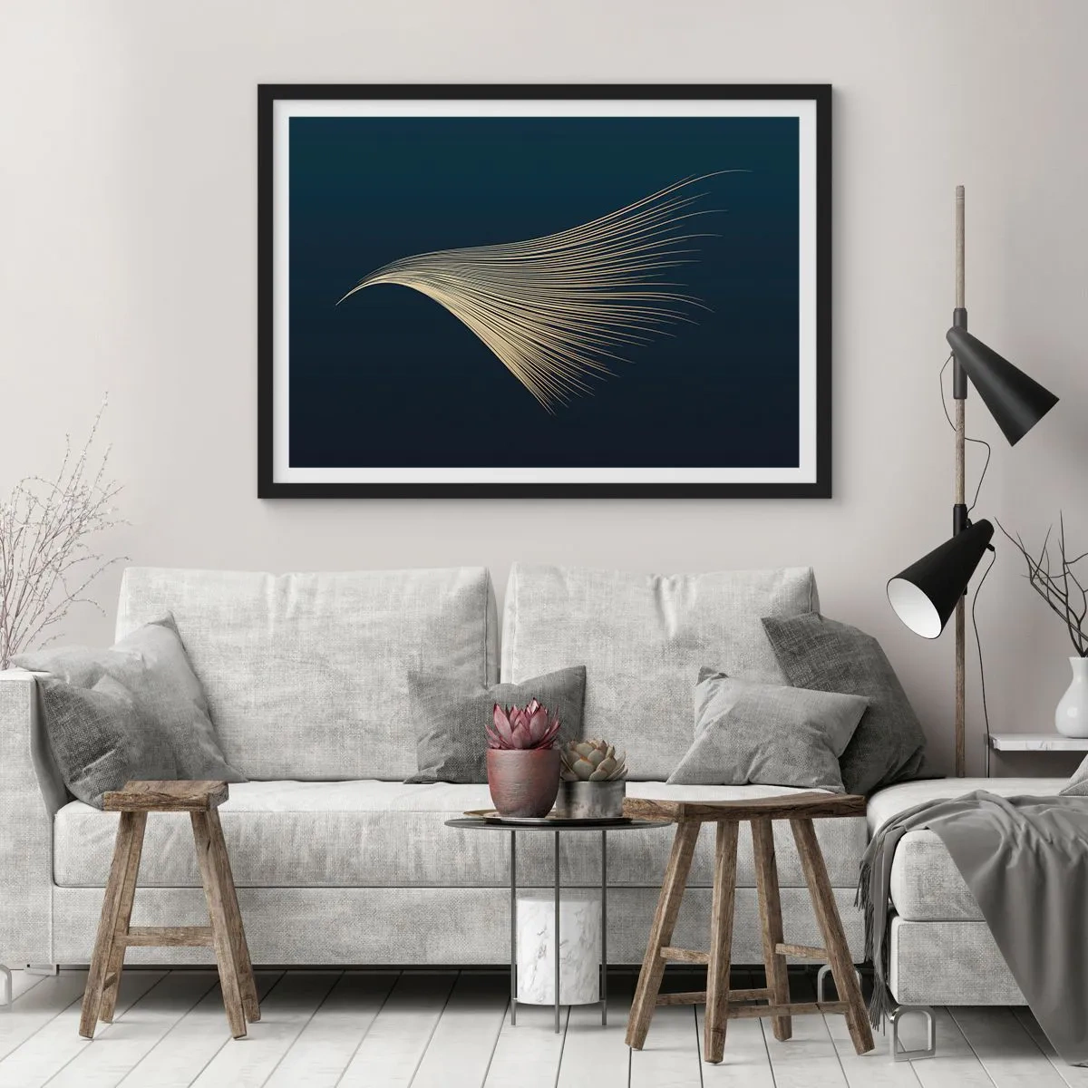 Poster in black frame - Like Angel's Hair - 91x61 cm