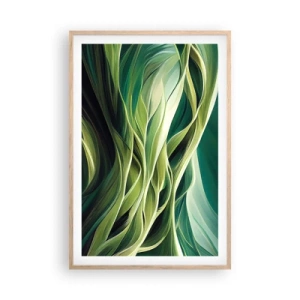 Poster in light oak frame - Abstract Playing Green - 61x91 cm