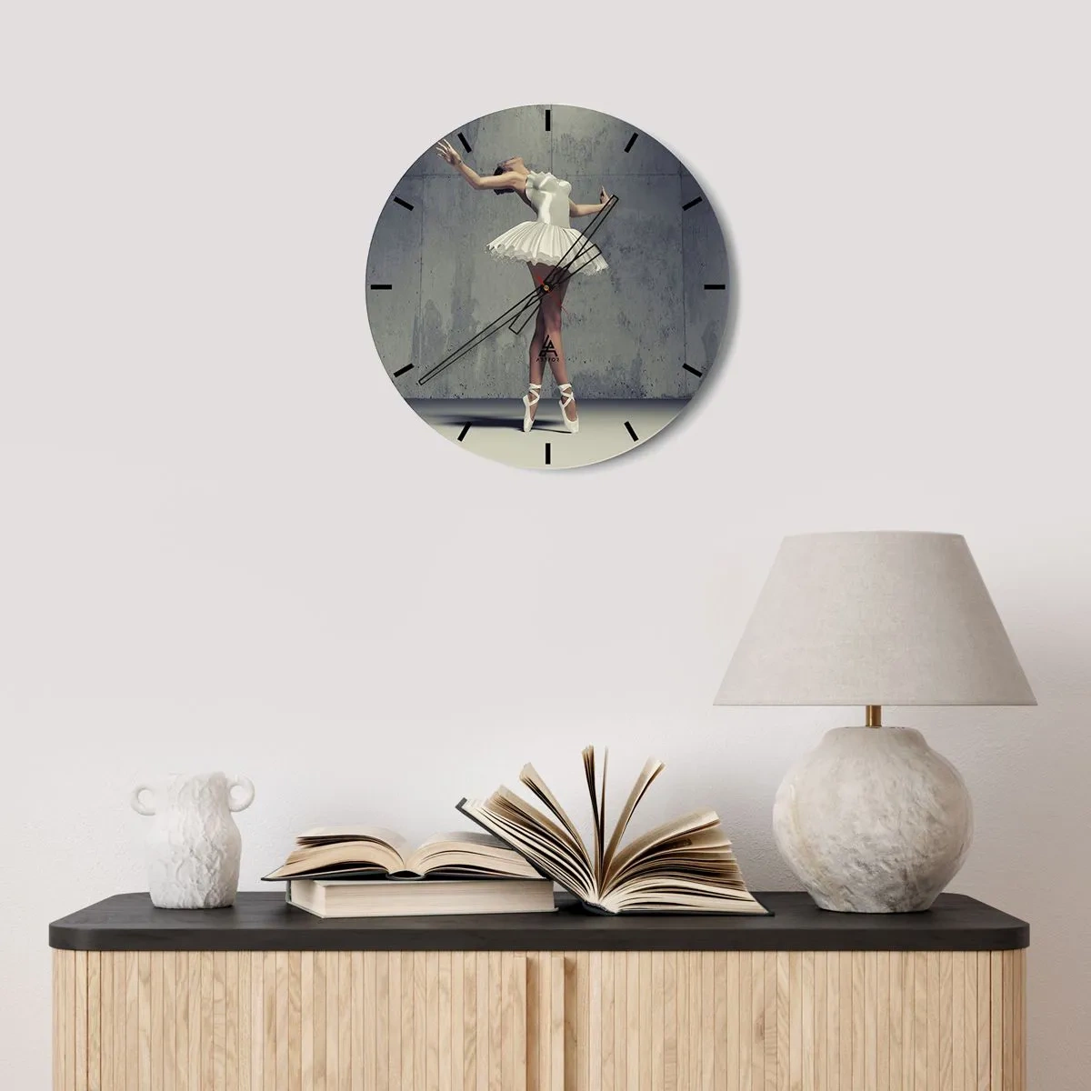 Wall clock - Clock on glass - Light like a Bird - 40x40 cm
