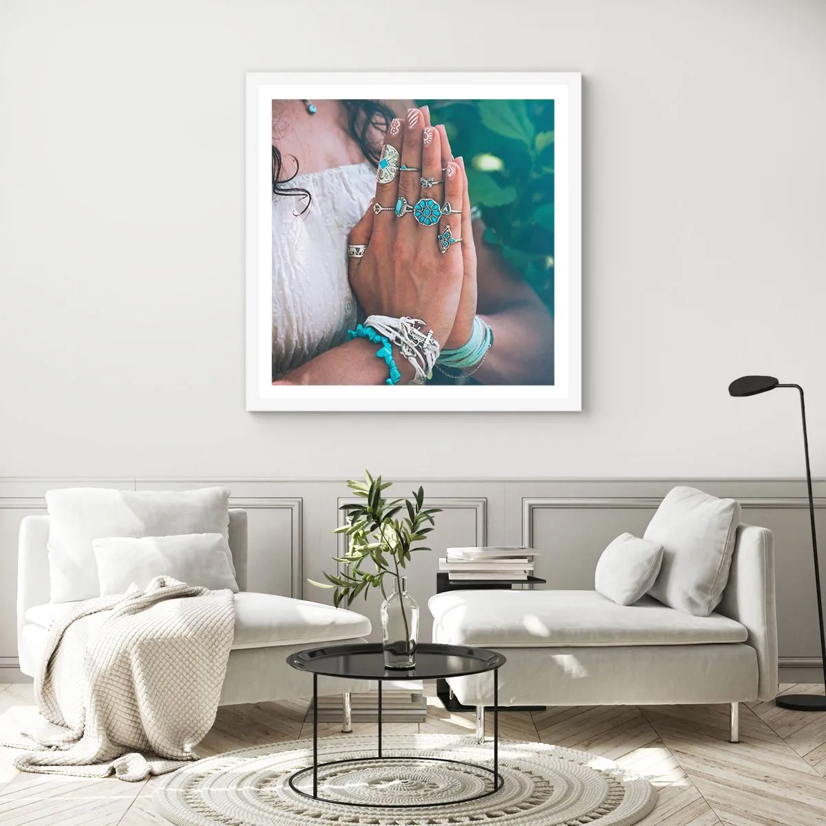 Poster in white frmae - Welcome to the Centre of Wellbeing - 30x30 cm